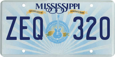 MS license plate ZEQ320