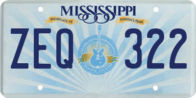 MS license plate ZEQ322