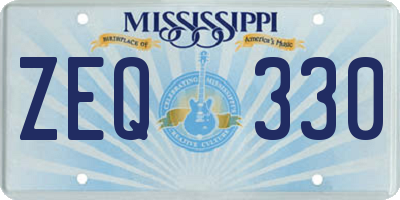 MS license plate ZEQ330