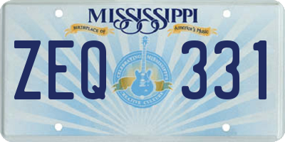 MS license plate ZEQ331