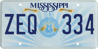 MS license plate ZEQ334