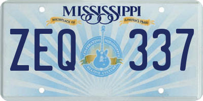 MS license plate ZEQ337