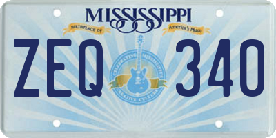 MS license plate ZEQ340