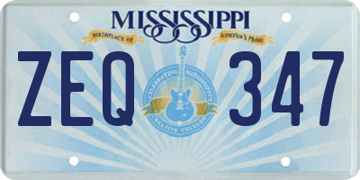 MS license plate ZEQ347