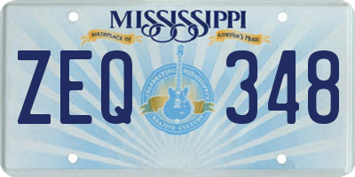 MS license plate ZEQ348