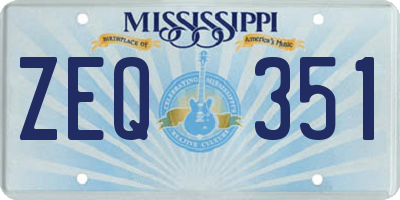 MS license plate ZEQ351
