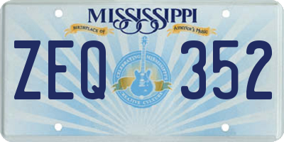 MS license plate ZEQ352
