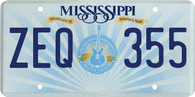 MS license plate ZEQ355