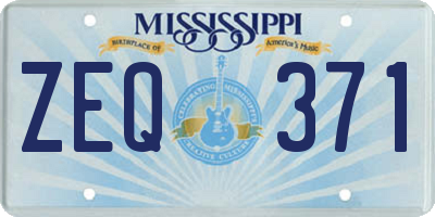 MS license plate ZEQ371