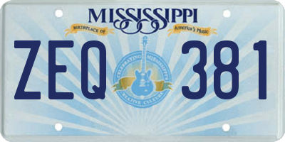 MS license plate ZEQ381