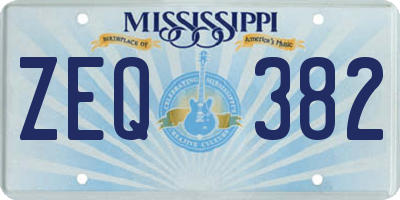 MS license plate ZEQ382
