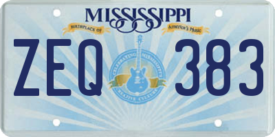 MS license plate ZEQ383