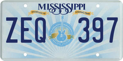MS license plate ZEQ397