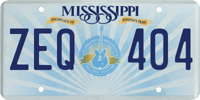 MS license plate ZEQ404