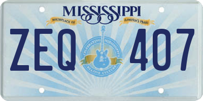 MS license plate ZEQ407