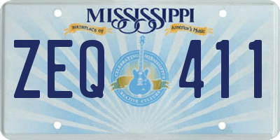 MS license plate ZEQ411