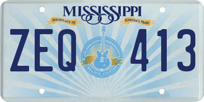MS license plate ZEQ413