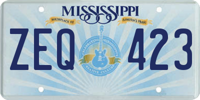 MS license plate ZEQ423