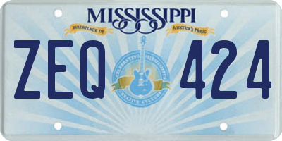 MS license plate ZEQ424