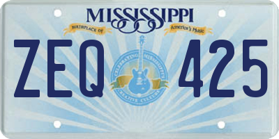 MS license plate ZEQ425
