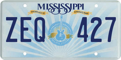 MS license plate ZEQ427