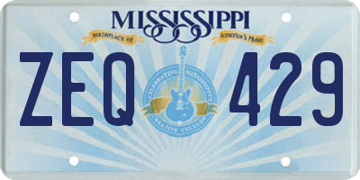 MS license plate ZEQ429