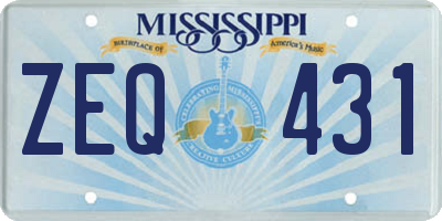 MS license plate ZEQ431