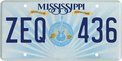 MS license plate ZEQ436