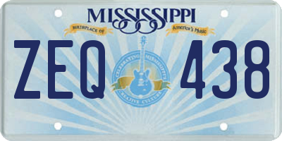 MS license plate ZEQ438