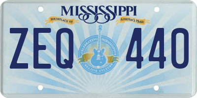 MS license plate ZEQ440