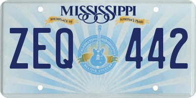 MS license plate ZEQ442