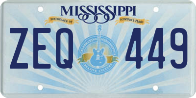 MS license plate ZEQ449