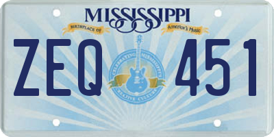 MS license plate ZEQ451