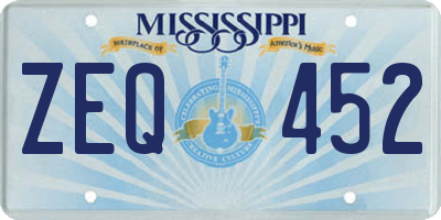 MS license plate ZEQ452