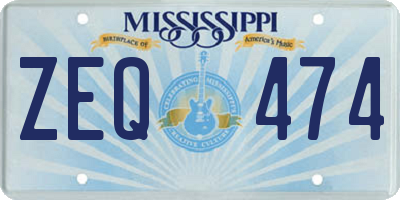 MS license plate ZEQ474