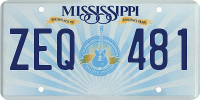 MS license plate ZEQ481