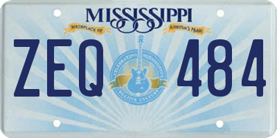 MS license plate ZEQ484