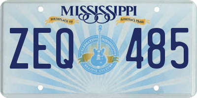 MS license plate ZEQ485