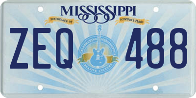 MS license plate ZEQ488