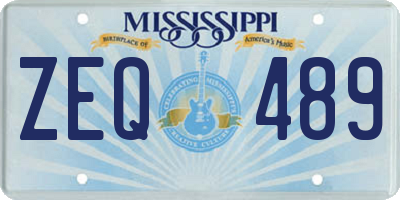 MS license plate ZEQ489