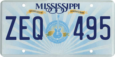 MS license plate ZEQ495