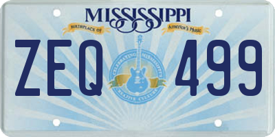 MS license plate ZEQ499