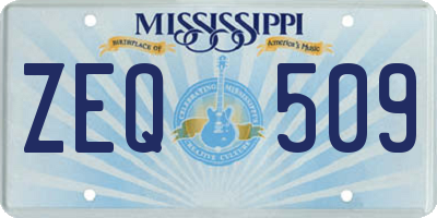 MS license plate ZEQ509
