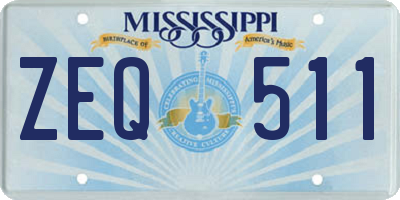 MS license plate ZEQ511