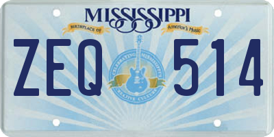 MS license plate ZEQ514