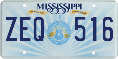 MS license plate ZEQ516
