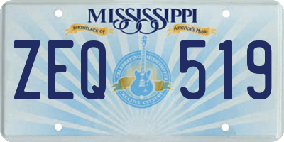 MS license plate ZEQ519