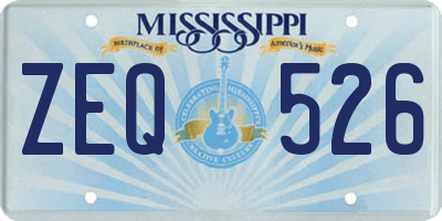 MS license plate ZEQ526