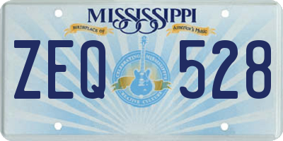 MS license plate ZEQ528