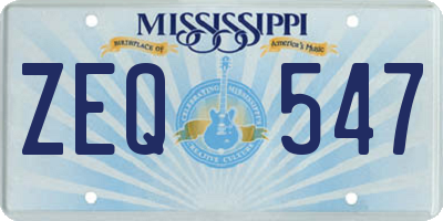 MS license plate ZEQ547